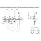 4-hole bathtub faucet for countertop installation with a shower hand Livo