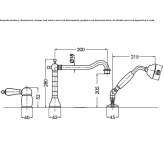 Outdoor steel 3 hole deck mounted bathtub faucet Gulzow