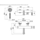 A set of outdoor steel bathtub for wall mounting Bobowo