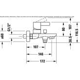 Single-lever wall-mounted bathtub faucet Beuna