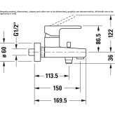 External single-lever bathtub faucet Niel