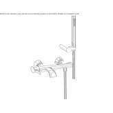 External wall-mounted bathtub faucet with a shower hand Carlyle