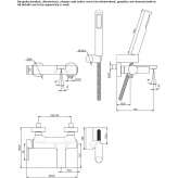 Bateria wannowa ścienna z główką prysznicową Etriche