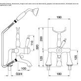 Deck mounted steel bathtub faucet with single handle Altania