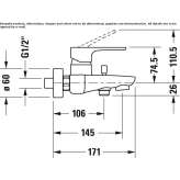 External single-lever bathtub faucet Jalisco