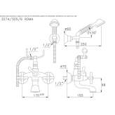 Two-hole wall-mounted bathtub faucet Okemos