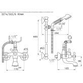 Wall-mounted bathtub faucet Okemos