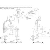 Two-hole wall-mounted bathtub faucet Okemos