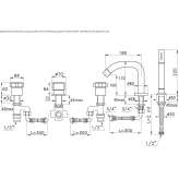 5-hole bathtub faucet with a shower hand Metes