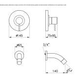 2-hole wall-mounted bathtub faucet Coromoro