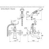 2-hole shower faucet with a hand shower Elsdorf