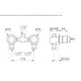 Two-hole bathtub set for wall mounting Gotor