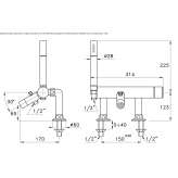 2-hole bathtub faucet with hand shower Gotor