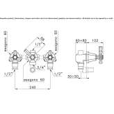 3-hole wall-mounted bathtub faucet Benimodo