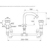 Set for a 3-hole bathtub Metes