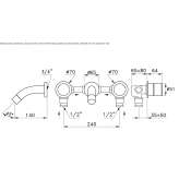 3-hole wall-mounted bathtub faucet Gotor