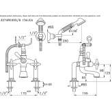 2-hole shower faucet with a hand shower Elsdorf