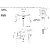 Deck mounted external bathtub faucet with hand shower Rialto