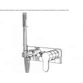 Wall-mounted bathtub faucet with a shower hand Chertsey