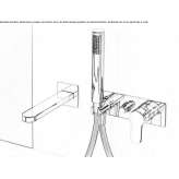 Wall-mounted bathtub set with hand shower Chertsey