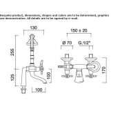 Wall-mounted bathtub faucet with a shower hand Oronsko