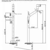 Floor-standing stainless steel bathtub faucet with a hand shower Mezzano