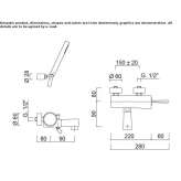 2-hole bathtub faucet with hand shower Perafita