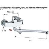 Wall-mounted bathtub faucet with a switch Pisco