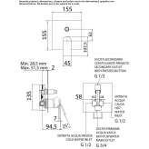 Shower tap in chrome-plated brass Odra