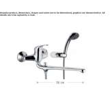 Single-lever bathtub faucet with a hand shower Tomochic