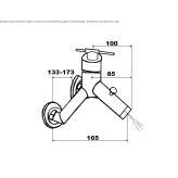 Two-hole, single-lever, wall-mounted bathtub faucet Mantinos