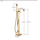 Free-standing brass bath tap with hand shower Vendres