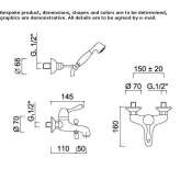 Wall-mounted bathtub faucet with a shower hand Wanchaq