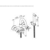 Two-hole wall-mounted bathtub faucet with a hand shower Ullapool