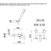 Wall-mounted bathtub faucet with a shower hand Lyford