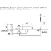 4-hole bathtub set with a hand shower Sarandi