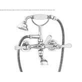 2-hole bathtub faucet with hand shower Oulins