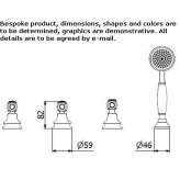 4-hole bathtub faucet for countertop installation with a shower hand Ancone