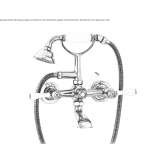 Two-hole wall-mounted bathtub faucet with a hand shower Tepehan