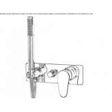 Wall-mounted bathtub faucet with a shower hand Hombourg