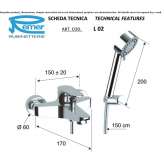 Wall-mounted bathtub faucet with a shower hand Muzillac