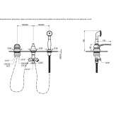 3-hole bathtub faucet for countertop installation with a switch Loche