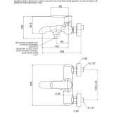 2-hole wall-mounted bathtub faucet with one ABS handle Mykanow