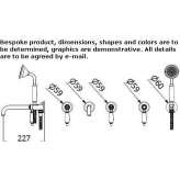 5-hole wall-mounted bathtub faucet with hand shower Ancone