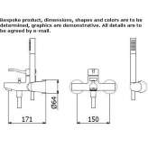 Wall-mounted bathtub faucet with a shower hand Salida