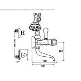 Two-hole wall-mounted bathtub faucet with a hand shower Lytle