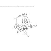 2-hole wall-mounted bathtub faucet Gora