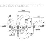 4-hole bathtub set with a hand shower Magor