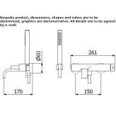 Wall-mounted bathtub faucet with a shower hand Dobre