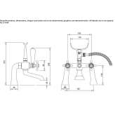 2-hole bathtub faucet for countertop installation with a shower hand Hlucin
